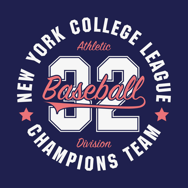New York, honkbal typografie voor nummer t-shirt. - Vector, afbeelding