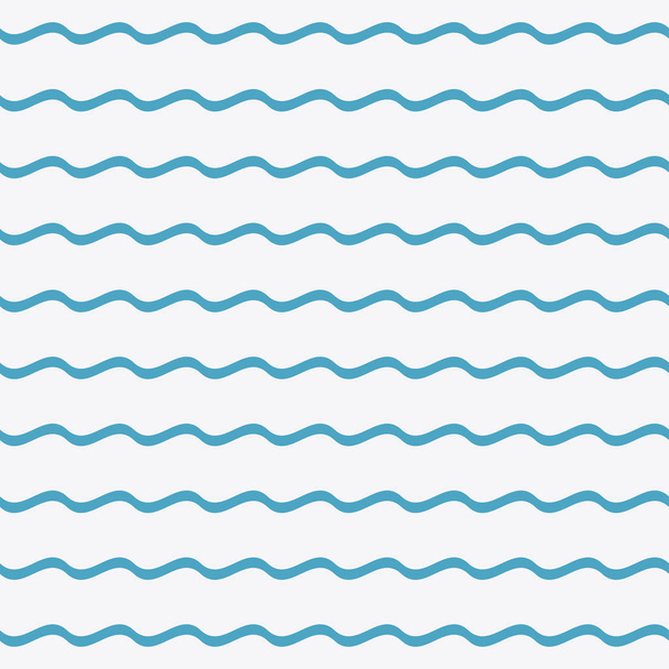 Blue waves seamless pattern. - Vector, Image