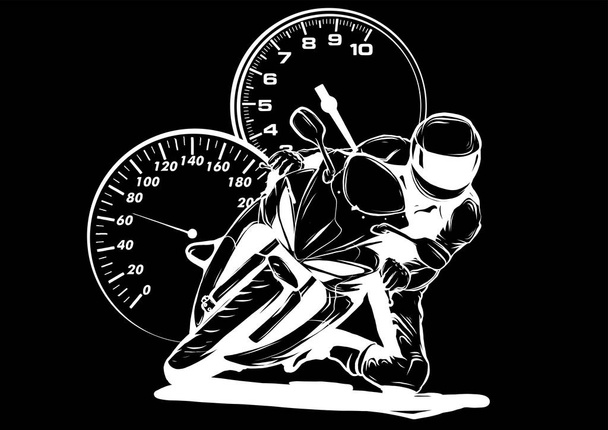 Motocykl kokpit jeźdźcy Zobacz projekt ilustracji wektorowych - Wektor, obraz