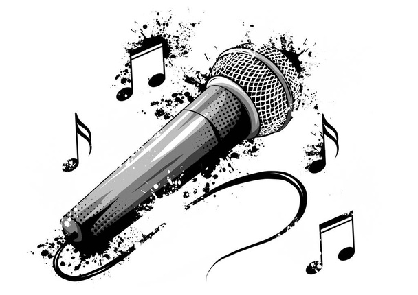 Illustration vectorielle de microphone vintage rétro isolé. musique
 - Vecteur, image