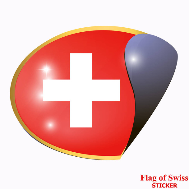 Naklejka flagi szwajcarskiej. Ilustracji. - Zdjęcie, obraz