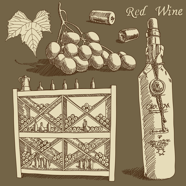 Achtergrond wijn - Vector, afbeelding