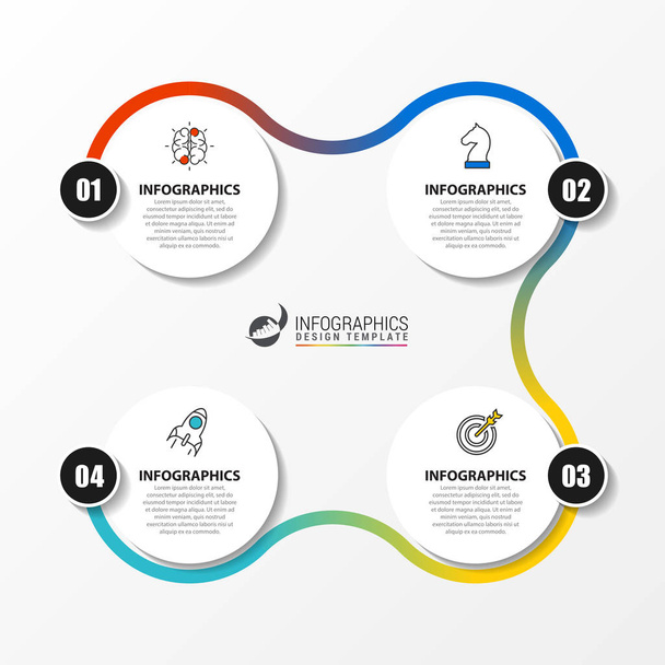 Infographic design template. Creative concept with 4 steps - Vector, Imagen