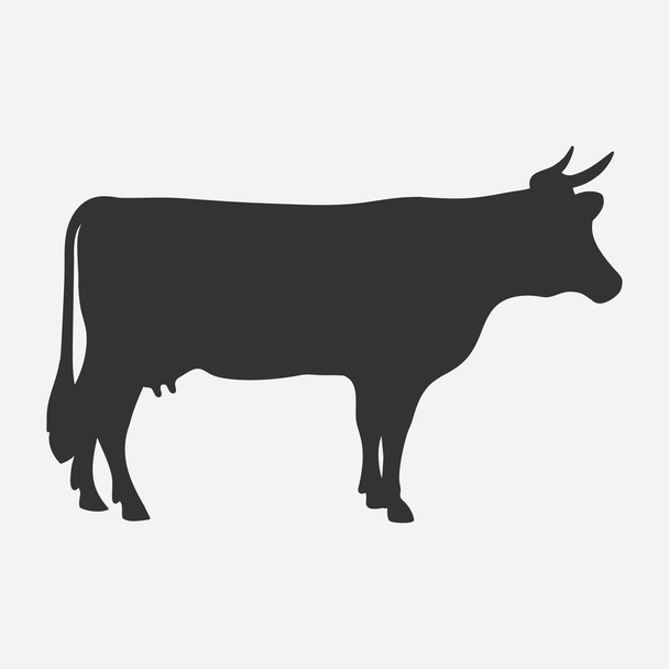 Το εικονίδιο της αγελάδας. Πρότυπο για το λογότυπο. - Διάνυσμα, εικόνα