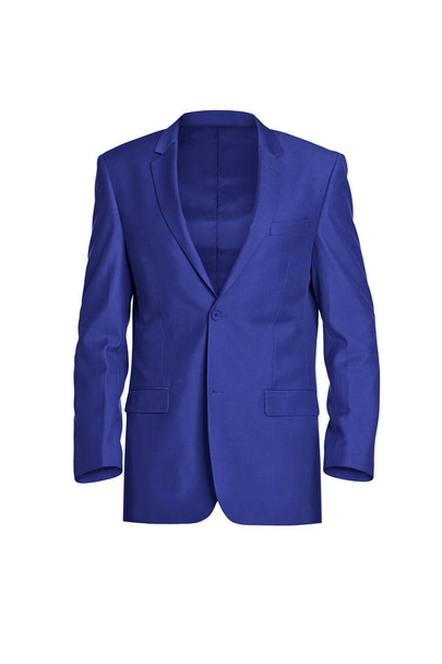 Blue stylish men 's jacket isolated on white background. Фотография манекена призрака
 - Фото, изображение