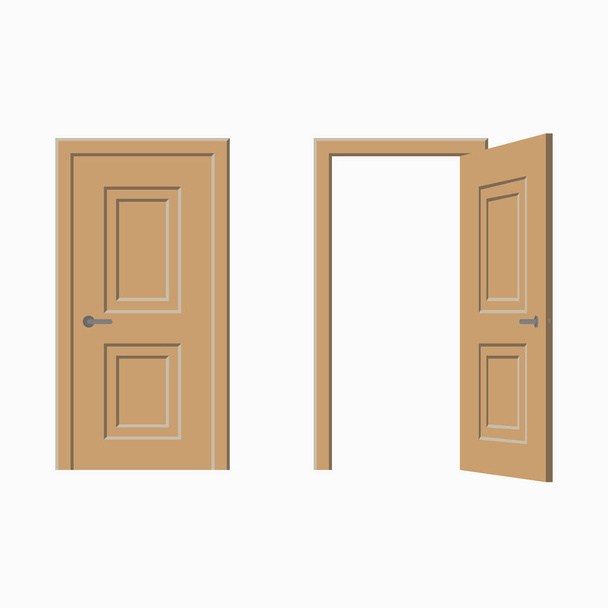 Doors closed and open. - Vector, Image