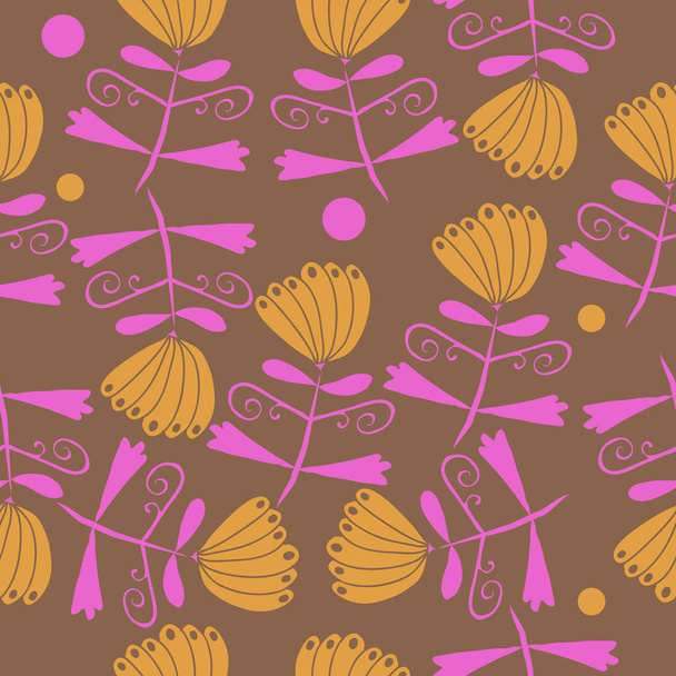 Seamless abstract pattern with creative flowers - Vector, afbeelding