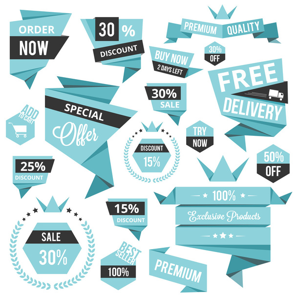 Stylish discount sale concept labels and stickers - Vektor, kép