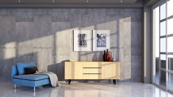 velké luxusní moderní světlé interiéry místnosti obrázek 3d vykreslení - Fotografie, Obrázek