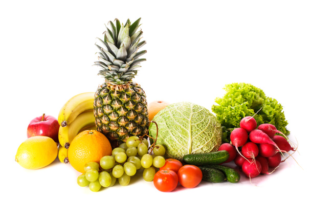 Fruits et légumes sur blanc
 - Photo, image