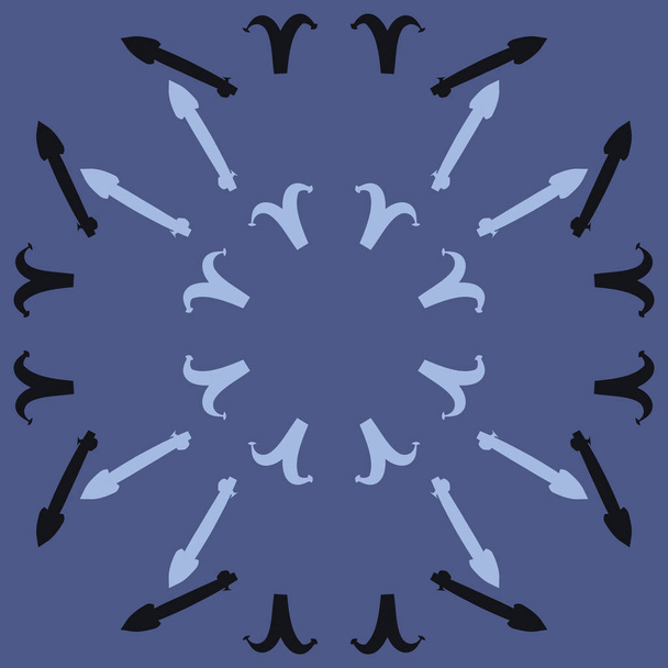 Seamless pattern of zodiac signs - aries, sagittarius. Vector illustration - Vector, imagen