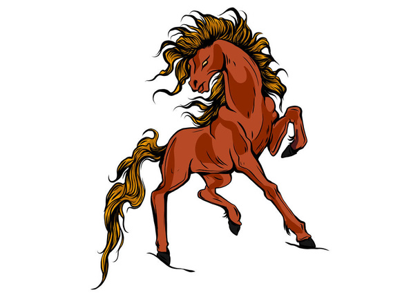 Silueta vectorial de un caballo corriendo ilustración
 - Vector, Imagen