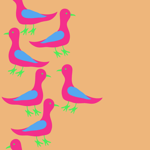 kleurrijke duiven patroon, gewoon vector illustratie  - Vector, afbeelding