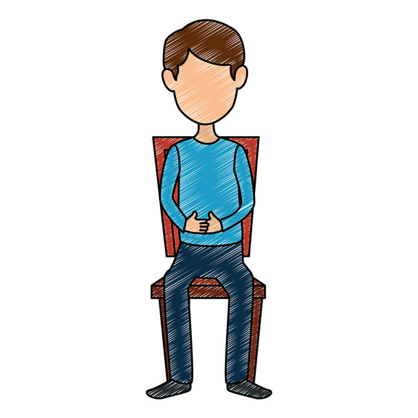young man in the chair avatar character - ベクター画像