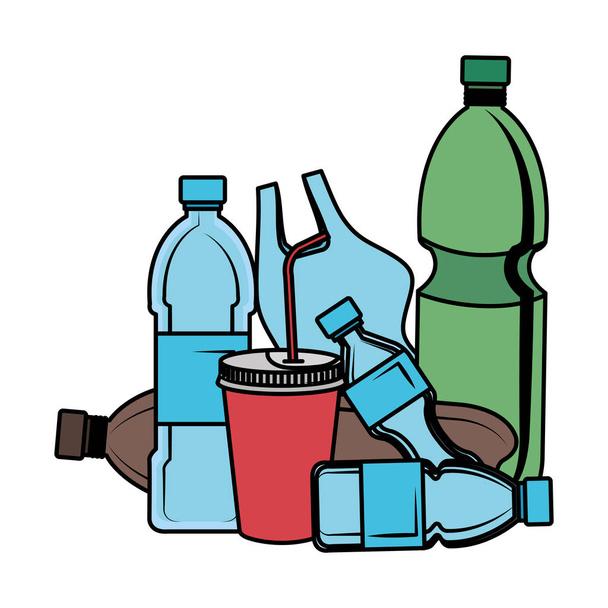 plástico e descartáveis produtos lixo
 - Vetor, Imagem