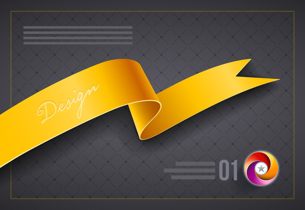 Ribbon cover design template - Vector, Image