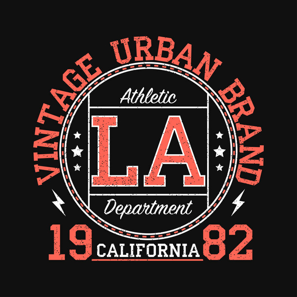 Калифорнийский винтажный городской рисунок для футболки
 - Вектор,изображение