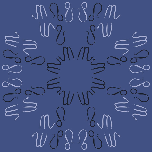 Seamless pattern of abstract simple zodiac ornament - Vektor, kép