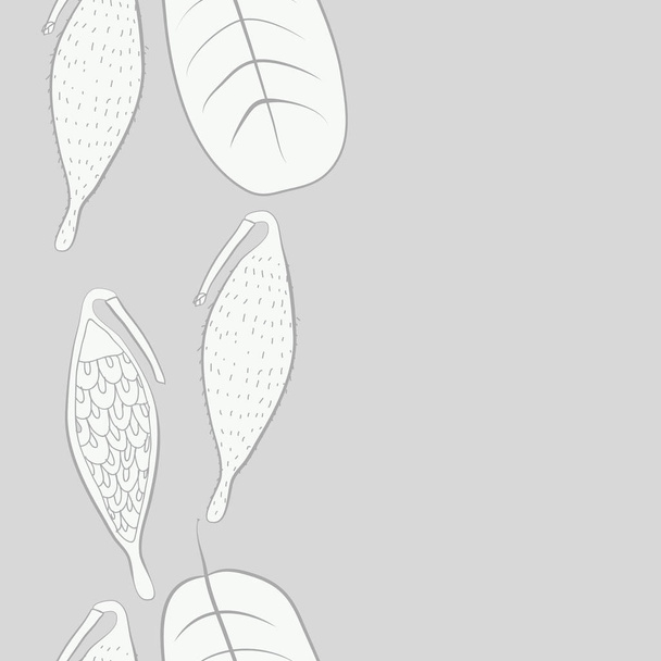 抽象的な単純な葉のシームレスなパターン - ベクター画像