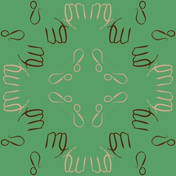 Seamless pattern of abstract simple zodiac ornament - Вектор,изображение