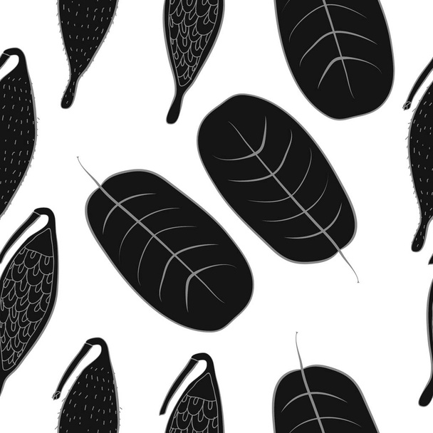 Seamless pattern of abstract simple leaves - Vector, afbeelding