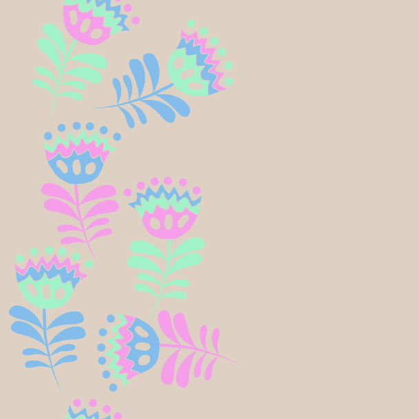 Seamless abstract pattern with colored flowers - ベクター画像