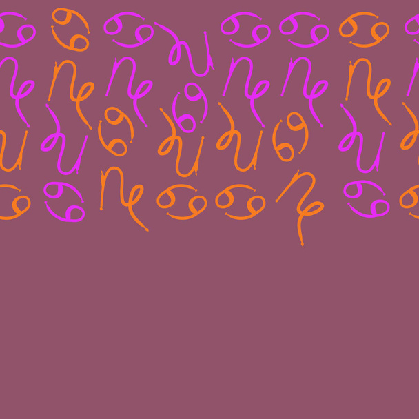 Naadloos patroon van de sterrenbeelden-Steenbok, kanker. Vector illustratie - Vector, afbeelding