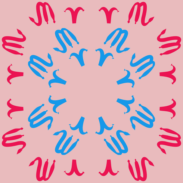 Seamless pattern of abstract simple zodiac ornament - Вектор, зображення