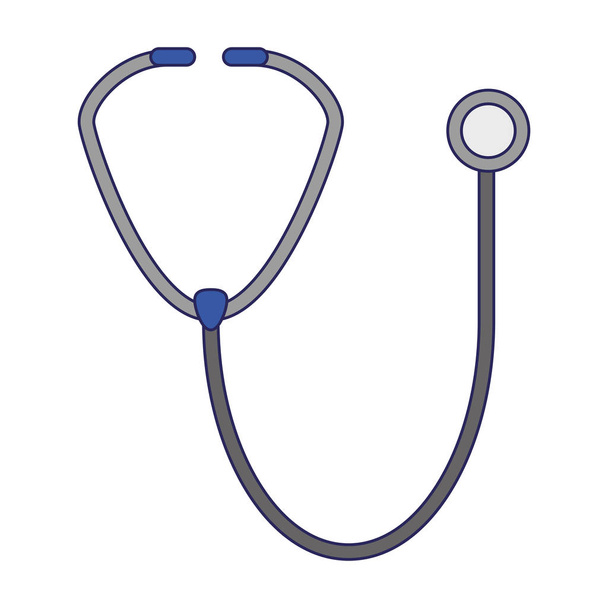 medizinisches Stethoskop Symbol isolierte blaue Linien - Vektor, Bild