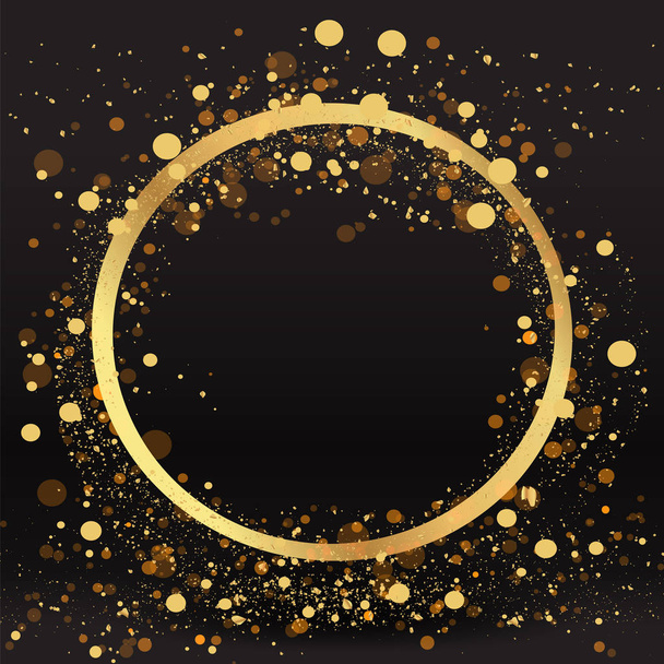 Luxe fond brillant doré, bordure pailletée, cadre circulaire B
 - Vecteur, image