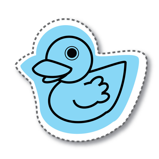 blauwe eend twitter sticker - Vector, afbeelding