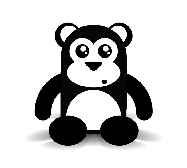 Černý roztomilý medvěd - Vektor, obrázek