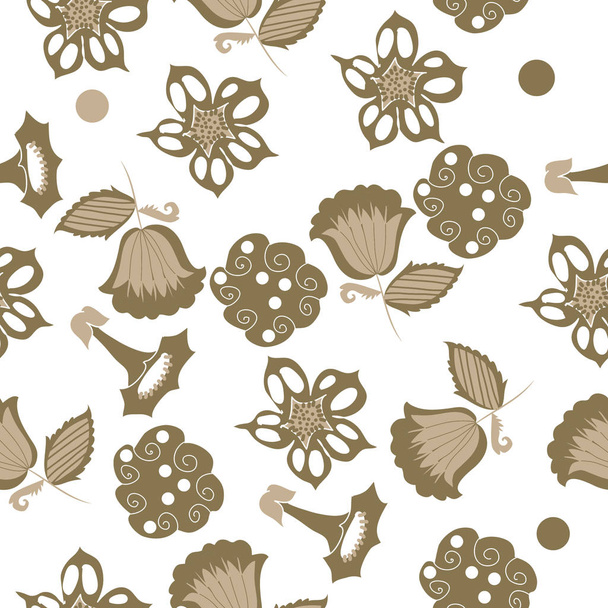 Seamless abstract pattern with creative flowers - Вектор, зображення