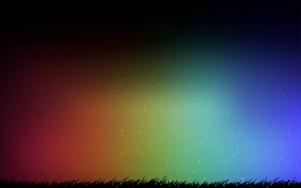 Тёмный многоцветный векторный фон с астрономическими звёздами
. - Вектор,изображение