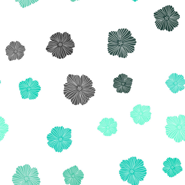 Light Green vector seamless abstract background with flowers. - Vector, Image