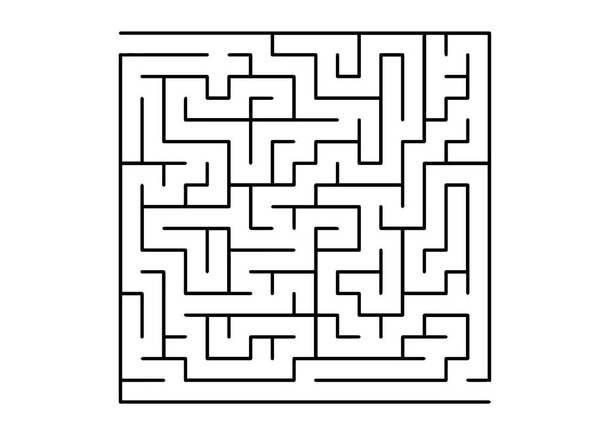Белый векторный макет с черным лабиринтом, загадка
. - Вектор,изображение