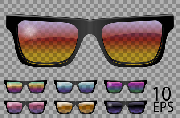 Set glasses.trapezoid shape.transparent colore diverso.sunglass
 - Vettoriali, immagini
