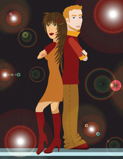 Young couple - Vector, Image