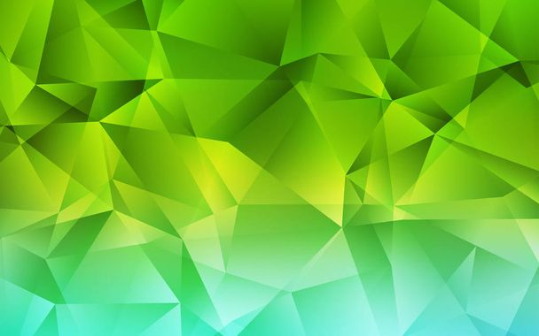 Light Green vector shining triangular background. - Vector, Image