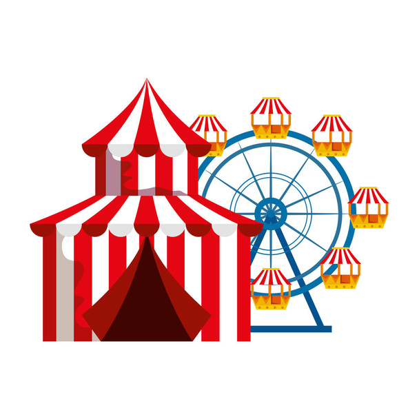цирковий намет карнавалу з панорамним колесом
 - Вектор, зображення