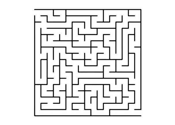 weißes Vektorlayout mit schwarzem Labyrinth, Rätsel. - Vektor, Bild