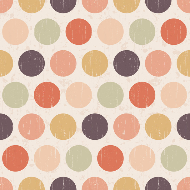 Seamless grunge circles polka dots background texture - Vector, afbeelding