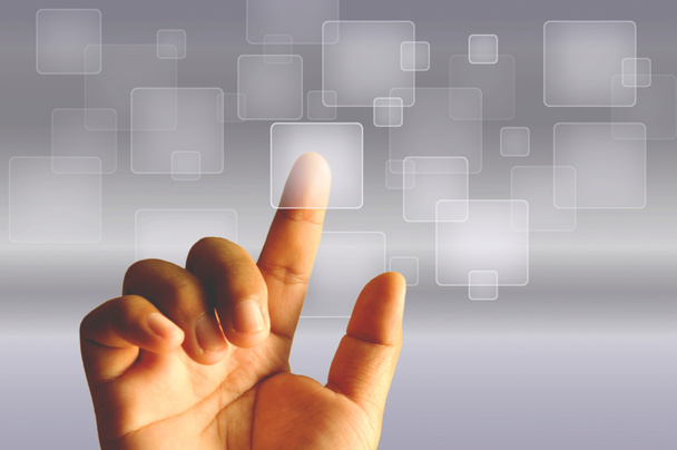 şeffaf dijital dokunmatik ekran dokunaklı parmak - Fotoğraf, Görsel
