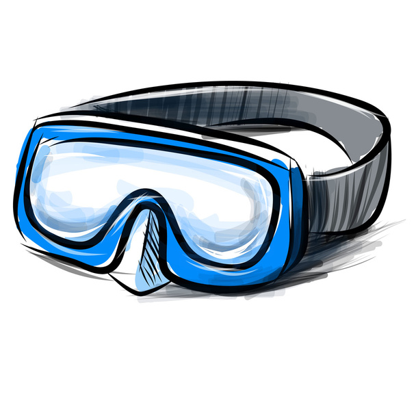 Diving goggles mask fast sketch - Vektor, Bild