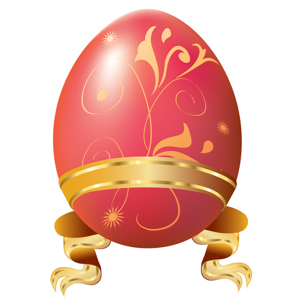 Easter egg with ribbon. - Vetor, Imagem