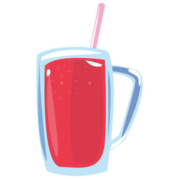 fresh juice with straw on white background - Vektor, obrázek