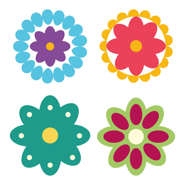Cinco de Mayo sada dekorativů květin - Vektor, obrázek