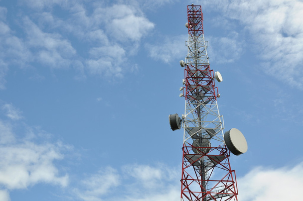 Telecommunication tower with antennas - Photo, Image