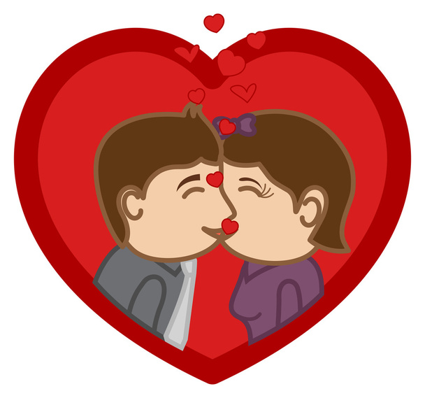 Embrasser - personnage de bande dessinée Homme & Femme
 - Vecteur, image