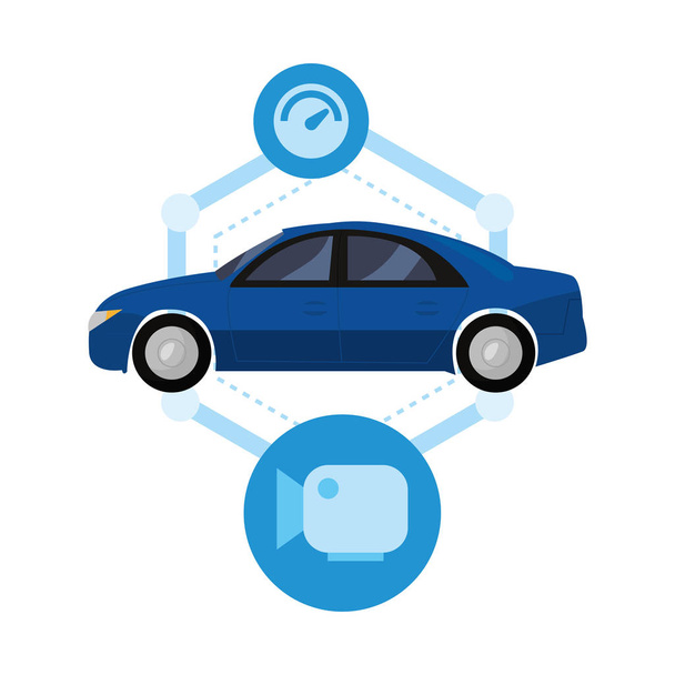 автономна іконка розумного автомобіля Векторні іконки
 - Вектор, зображення